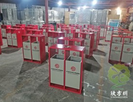 紅色中河頭景區金屬垃圾桶定制案例